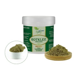 Vita Ideal Vegan® Red Clover - Flower Powder 300 g - Trifolium Pratense - Daily Serving 760 mg Red Clover Blossom Pure Powder Includes Measuring Spoon Original by Vitadeal