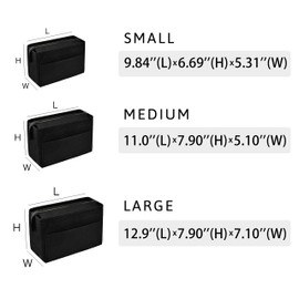 Vercord Felt Zipper Handbag Tote Purse Duffel Backpack Organizer Insert Black Small