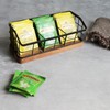 WILDMOS Tea Bag Organizer,Iron Wire Basket with Wooden Base.Tea Storage