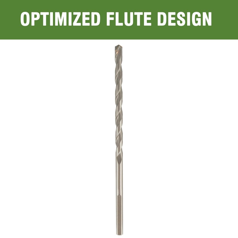 HLOFIZI 3-Flat 3/16"x6" Masonry Bits, 12 Pack