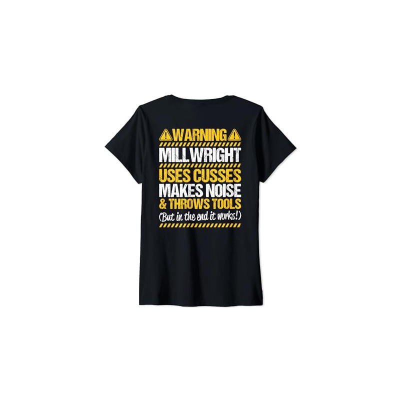 Millwright Industrial Mechanic Throws Tools Millwright V-Neck T-Shirt