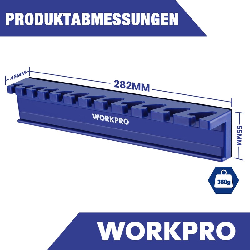 WORKPRO Magnetic Wrench Holder, Magnetic Hanger with 12 Slots for