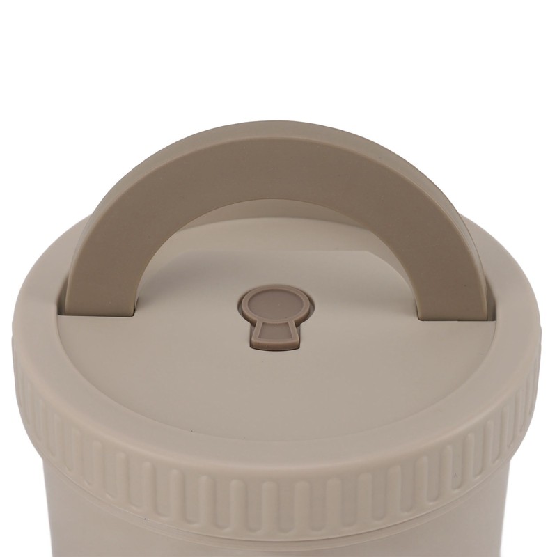 Insulated Food Container Beige 316 Stainless Steel Round Sealed Leak