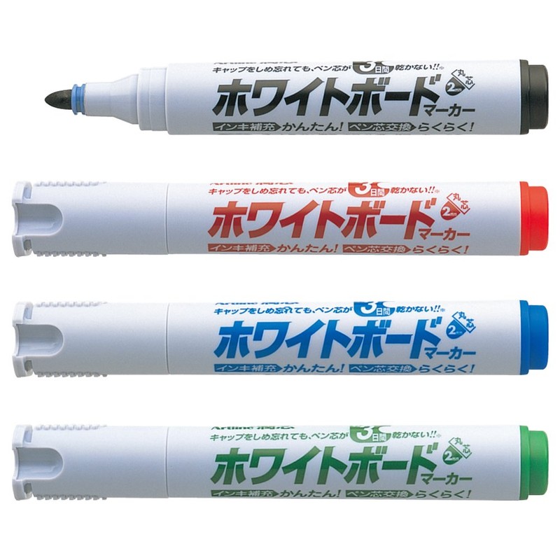 シャチハタ 潤芯 ホワイトボードマーカー 丸芯 黒 K-527