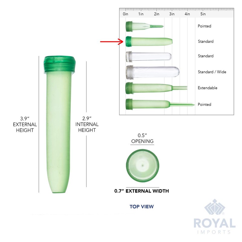 Royal Imports Floral Water Tubes/Vials for Flower Arrangements, Green -