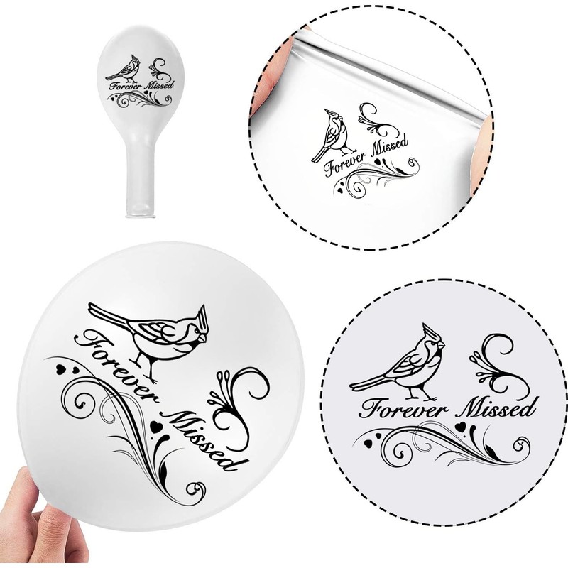 Memorial Remembrance Balloons 30 Pieces 12" White Funeral Themed Memorial