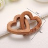 MIXJOY Olive Wooden Interlocking Hearts Decor - Romantic Natural Solid