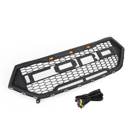 Black Raptor Style Front Bumper Grill Upper Grille for Ford Edge 2015 2016 2017 2018 Upper Grille With LetterColor: Grille-475-A-Kit