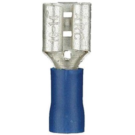 Install Bay BVFD205 Vinyl Female Connector 16/14 Gauge .205, 100-Pack (Blue)