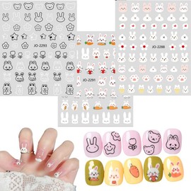 Byyouz Baby Tokkaeni Nail Stickers 3 types 1 set, 1 piece, mixed / 바이유즈 아기토깽이 네일스티커 3종 1세트, 1개, 혼합