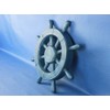 Hampton Nautical Rustic All Light Blue Ship Wheel, 12"