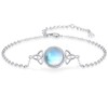 KINGWHYTE Celtic Knot Bracelet for Women 925 Sterling Silver Moonstone