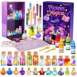Kit de Pociones Mágicaspara Niños, 24 Botellas Kit de Mezcla Mágica, Manualidades para Niñas, Decoración de Navidad y Halloween, Regalo de Cumpleaños 