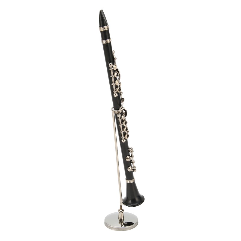 Miniature Clarinet Replica with Stand and Case Musical Instrument Model