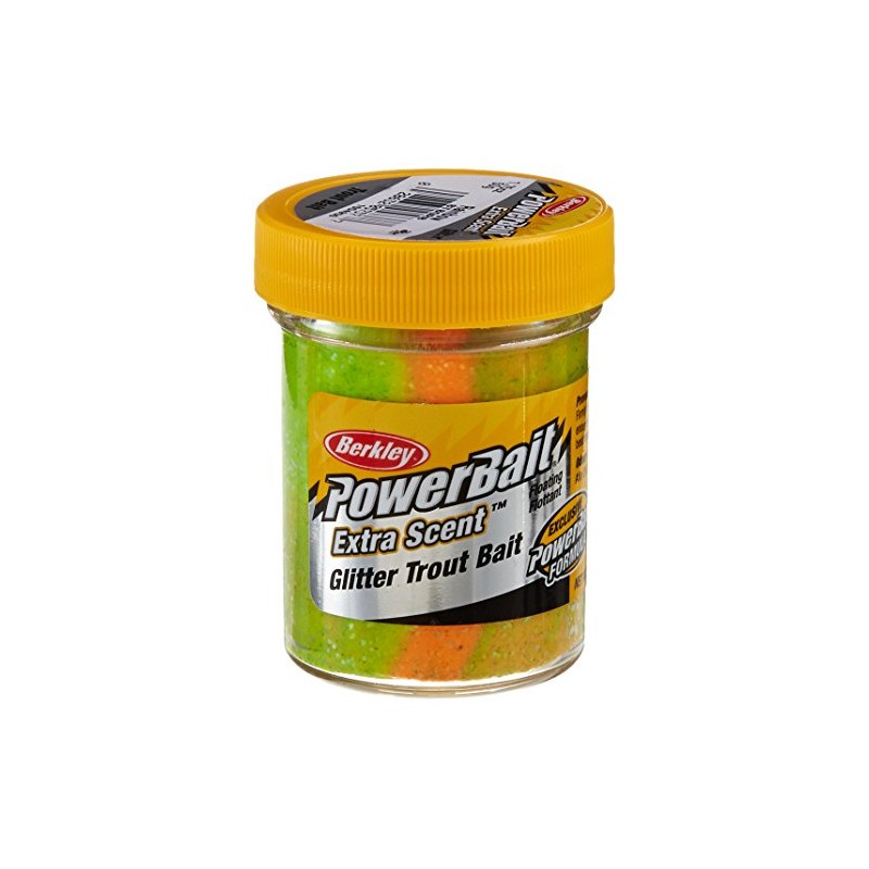 Berkley PowerBait Glitter Trout Bait, Rainbow, Fishing Dough Bait, Scent