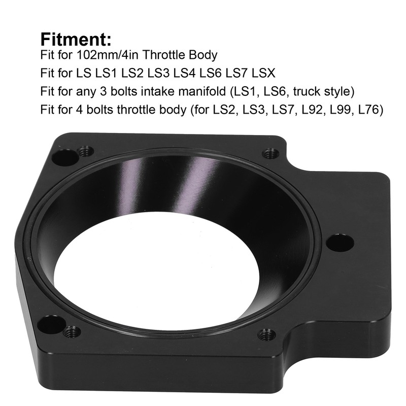 4in Intake Manifold Throttle Body Adapter Aluminum Alloy Spacer Fit