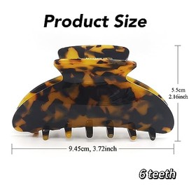 2 pinzas para el pelo, pinzas de acrílico francesas antideslizantes para mujeres y niñas, sujeción fuerte para cabello grueso (leopardo)