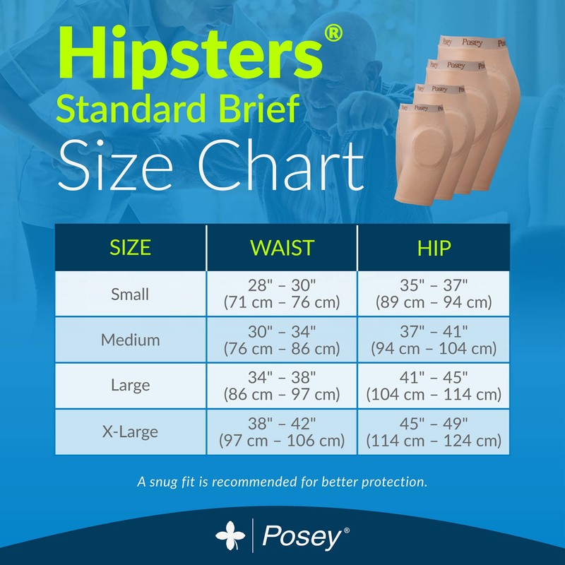TIDI Posey Hipsters, Unisex, Large – Washable, Comfortable & Low-Profile