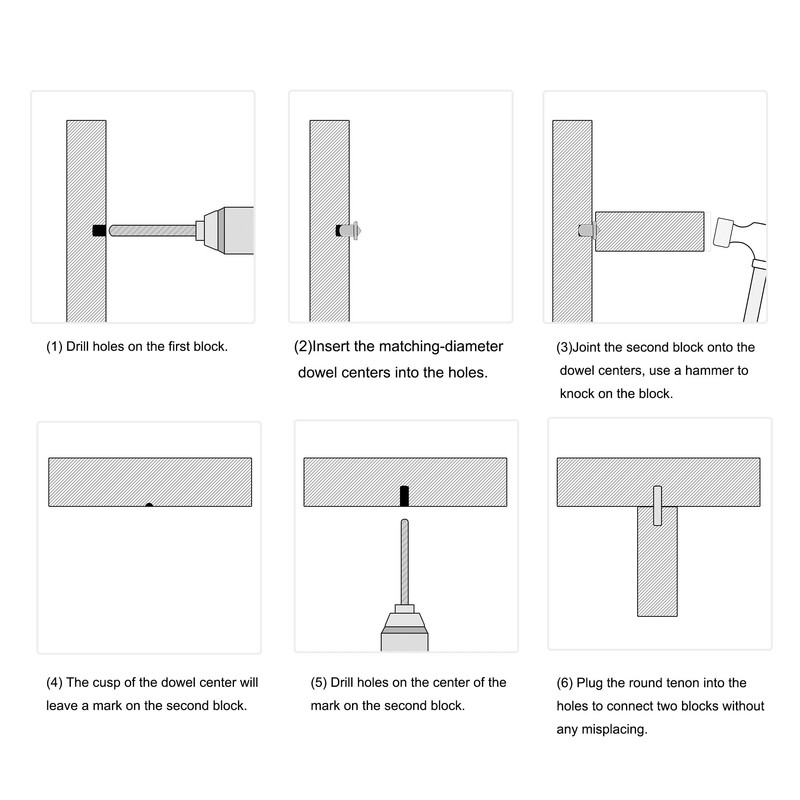 sourcing map 6mm Drill Center for Dowel and Tenon, Stainless