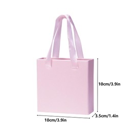 Nideen 10× 10× 3.5cm Jewellery Gift Box with Handle, Small Gift Box for Jewellery Necklace Bracelet Gift Box Small Paper Box for Gift Presents(pink)