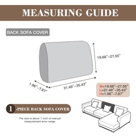 Eertop Couch Cushion Covers for Sectional Sofa, Wear Resistant Stretch Sofa Slipcovers for Sofa Universal Cushion Protector Washable Elastic Thick Seat Cover for Pets (Dark Gray, 1 Back Cover)