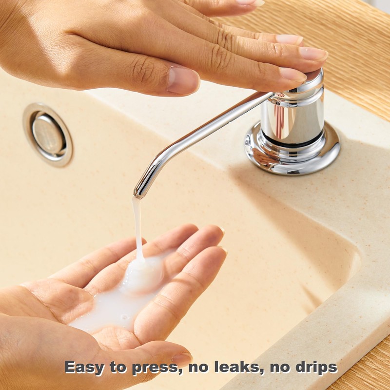 Gagal Soap Dispenser (Chrome) and Extension Tube Kit for Kitchen
