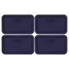 Pyrex 7214-PC Rectangle 4.8 Cup Storage Lid Cover Blue 4PK