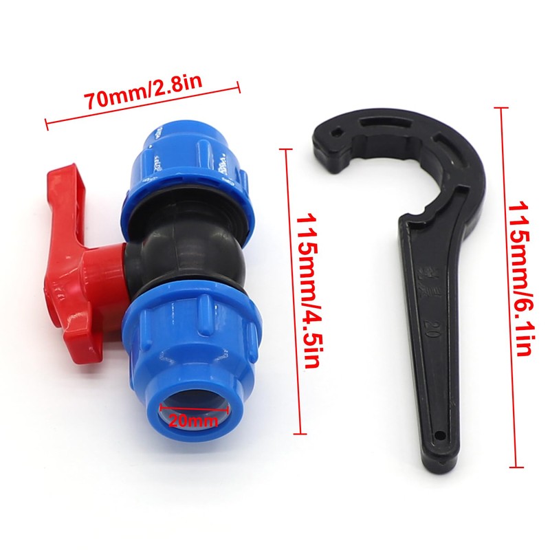 Fuworance 20mm (1/2") Stop Valve for HDPE or Alcathene Water