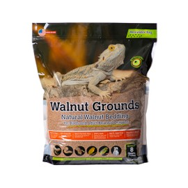 Galápagos (05074) Walnut Bedding Natural Crushed Walnut Shell Substrate - Ideal for Bearded Dragons, Reptiles, Birds, & Terrariums - Absorbent & Easy-to-Clean Reptile Bedding, 8 QT, Natural