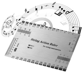 String Action Ruler Gauge Tool Guitar Ruler Guitar Action Gauge Gauge Tool Guitar Ruler Stainless Steel String Action Ruler for Electric Bass Acoustic Guitar Mandolin Banjo