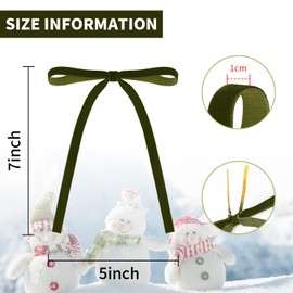 KKSTY 30Pcs Christmas Velvet Bows, Vintage Style Velvet Ribbon Bows for Christmas Tree, Gift Wrapping, Wreaths, Garlands, Wedding, Party, Home Decor,5x7 Inches (Olive Green)