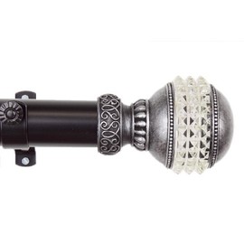 A&F Rod Decor - Sparkle Curtain Rod Set 66-115 inch, 1.5" OD - Black