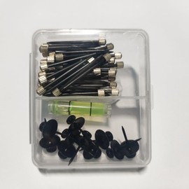 VINIUSIKI Picture Hanging Kit, 50 Pieces Wall Nails with Spirit Level, Black Steel Hardware for Frames Up to 20 lbs