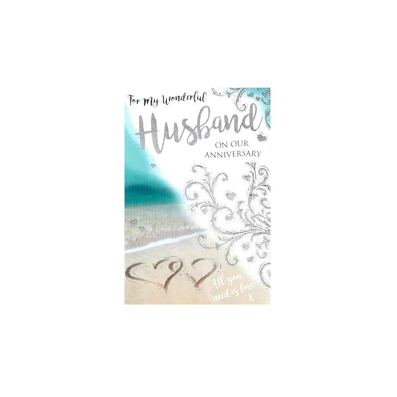 For My Wonderful Husband Anniversary Card - Size 6" X
