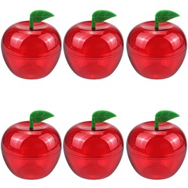 DOERDO 6pcs Plastic Bobbing Apples Filled Bobbing Apple Containers for Creative Party Favors and Festive Decorations