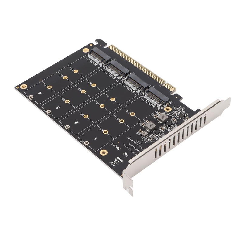 Adapter Card NVME M.2 to PCIE X16 4 Ports 32Gbps
