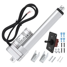 Rvmarinepat 8" Electric Cylinder 12v Actuator, Heavy Duty & Waterproof 5mm/s Actuator Mot...