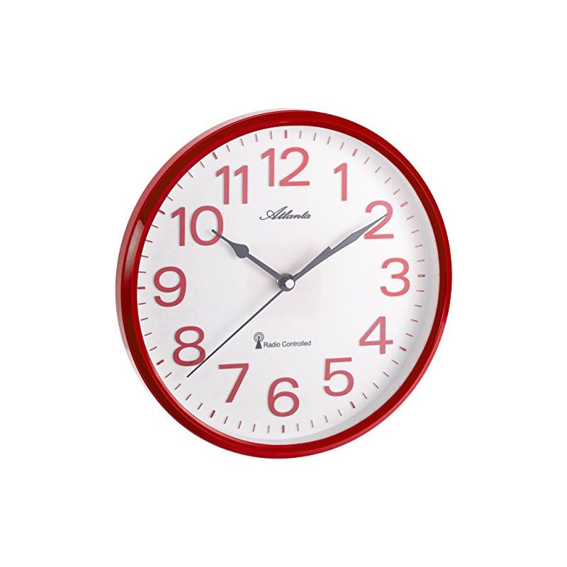 Atlanta 4378 Radio Wall Clock, red