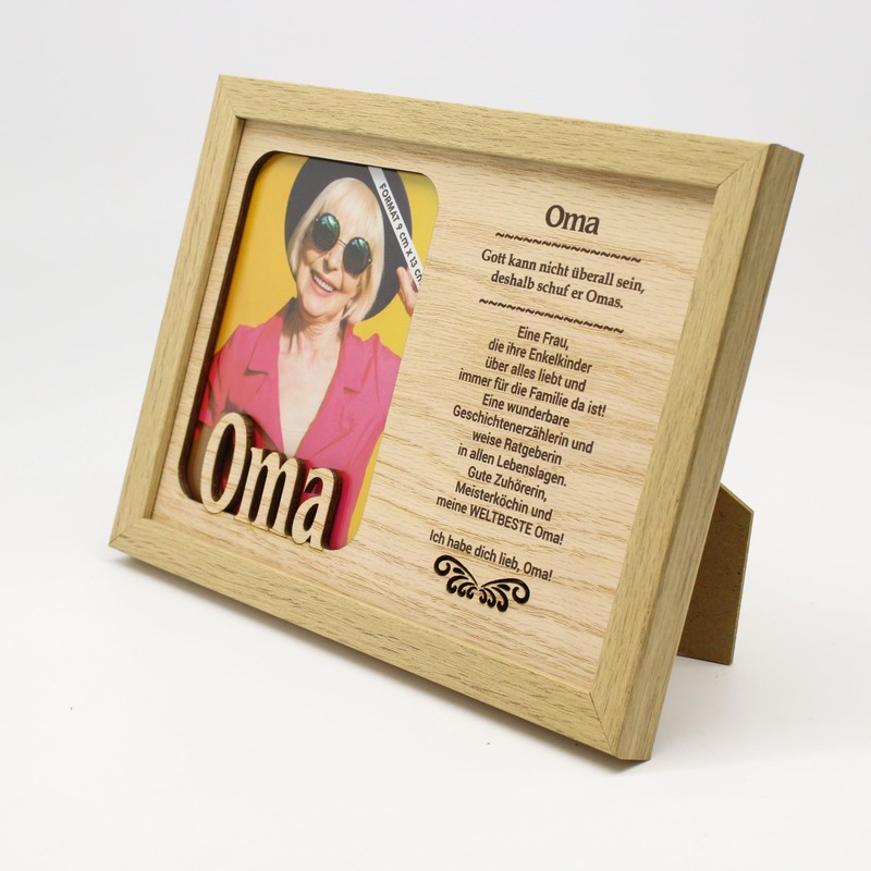 power gift Grandma Picture Frame for Photo and Matching Saying.