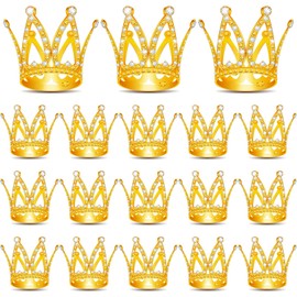 16 piezas de decoración de corona para tartas, mini corona para cupcakes, corona de bebé, corona de perlas, decoración para tartas, para mujeres, niñas, cumpleaños, bodas