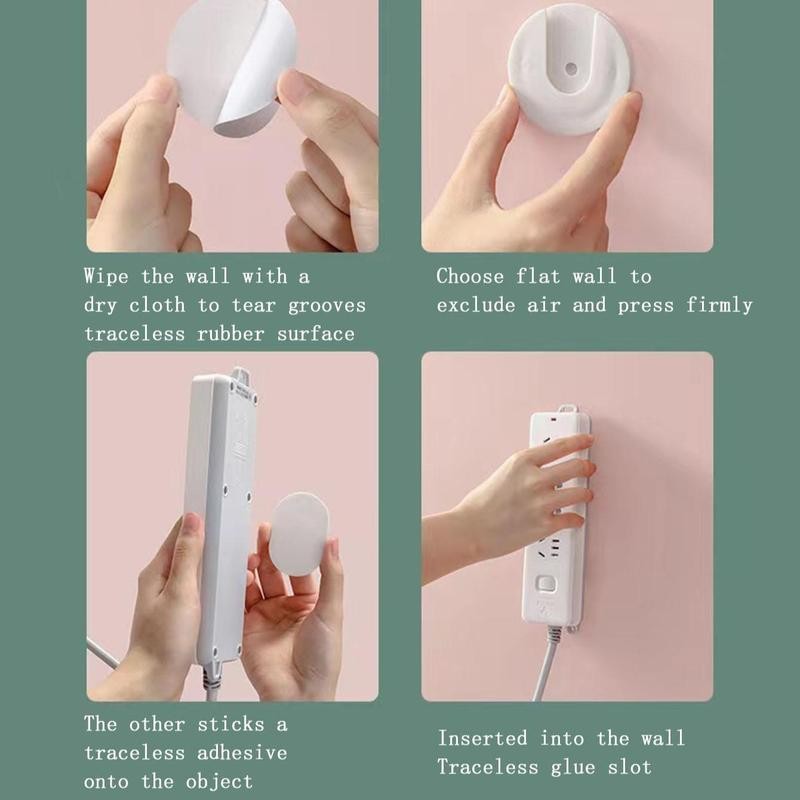 Wall Mounted Power Strip Holder, Punch Free Self Adhesive Power