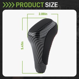 CARBBIA Shift Knob Carbon Fiber Leather Automatic Gear Shift Knob Compatible with Toyota 4Runner 2012-2022 Compatible with Tundra 2014-2021 PTR57-34141 PTR5734141 PTR57-34141-02 PTR573414102