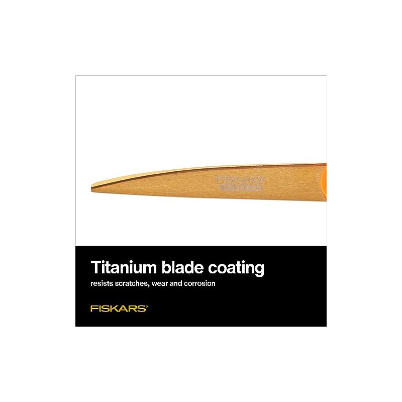 Fiskars Titanium Shop Shears, Stainless Steel Precision-ground Scissors for All