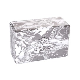 Hugger Mugger 4" Foam Yoga Block - Marbled Storm - strong and stable, beveled edges for comfort, most favored block size, helps with alignment and support in many poses