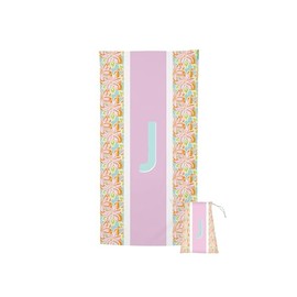 Mary Square Monogram J Colorful Floral 62 x 31 Polyester Blend Quick Dry Beach Towel