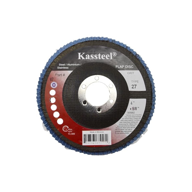 Kassteel 67169 Zirconia 40 Grit High Density Flap Discs (10-Pack),