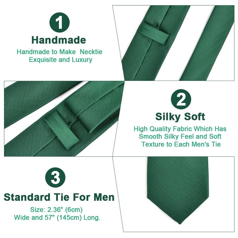 Aomig Men's Ties with Pocket Square, Slim Tie 6 cm