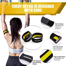 MANUEKLEAR Blood Flow Restriction Bands with Non Slip for Working Out to Occlusion Training, Exercise Glutes Occlusion Bands Black