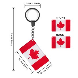QQSD Canada Flag Keychain Canadian Key Ring, 2 Pack