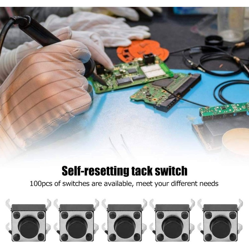 HUAZIZ 200 Pieces 10 Values Tactile Push Button Switch, Button